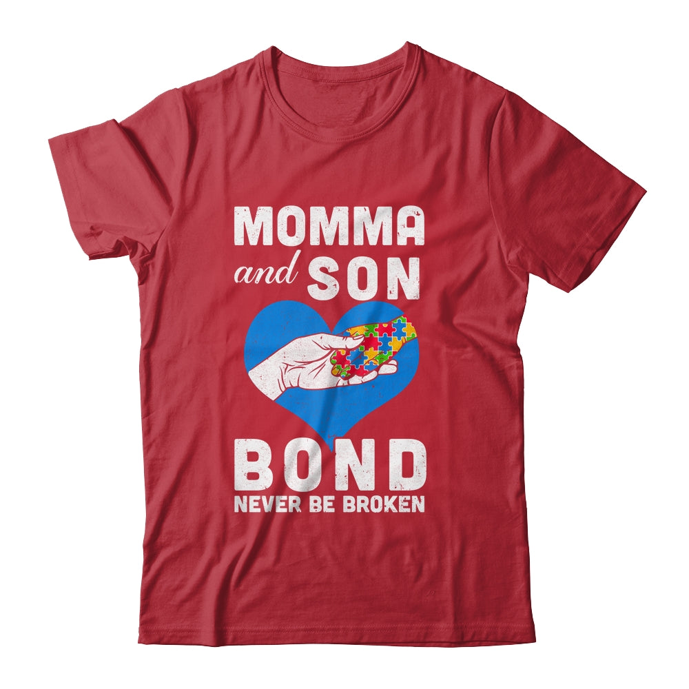 Mama And Son Bond Never Be Broken Autism Mom Support Puzzle Shirt & Hoodie | teecentury
