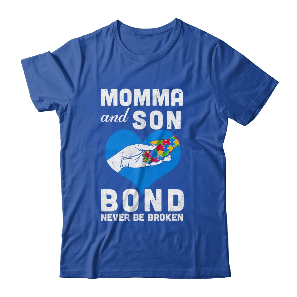 Mama And Son Bond Never Be Broken Autism Mom Support Puzzle Shirt & Hoodie | teecentury