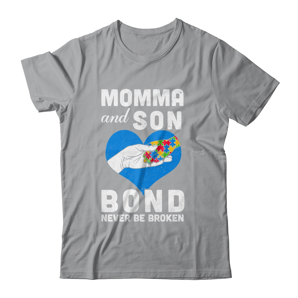 Mama And Son Bond Never Be Broken Autism Mom Support Puzzle Shirt & Hoodie | teecentury