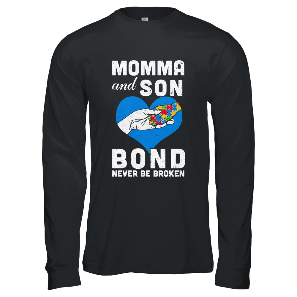Mama And Son Bond Never Be Broken Autism Mom Support Puzzle Shirt & Hoodie | teecentury