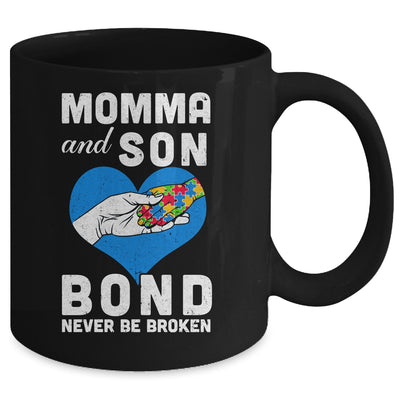 Mama And Son Bond Never Be Broken Autism Mom Support Puzzle Mug | teecentury