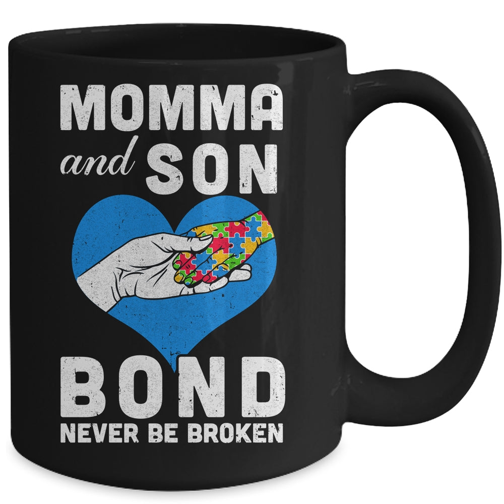Mama And Son Bond Never Be Broken Autism Mom Support Puzzle Mug | teecentury