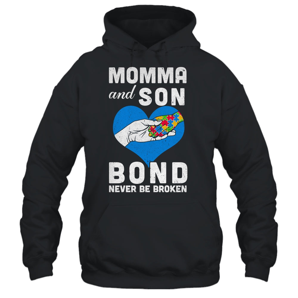 Mama And Son Bond Never Be Broken Autism Mom Support Puzzle Shirt & Hoodie | teecentury