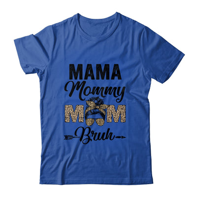 Mama Mommy Mom Bruh Leopard Messy Bun Mothers Day Shirt & Tank Top | teecentury