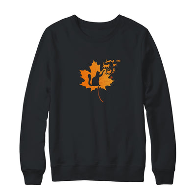 Maple Cat Leaf Fall Hello Autumn Funny Cat Kitten Lover T-Shirt & Sweatshirt | Teecentury.com