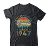 March 1947 Vintage 75 Years Old Retro 75th Birthday T-Shirt & Hoodie | Teecentury.com