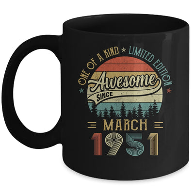 March 1951 Vintage 71 Years Old Retro 71th Birthday Gift Mug Coffee Mug | Teecentury.com