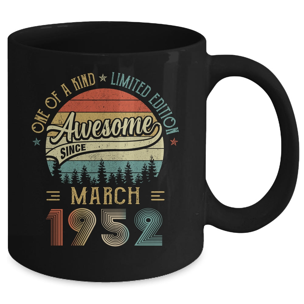 March 1952 Vintage 70 Years Old Retro 70th Birthday Mug Coffee Mug | Teecentury.com