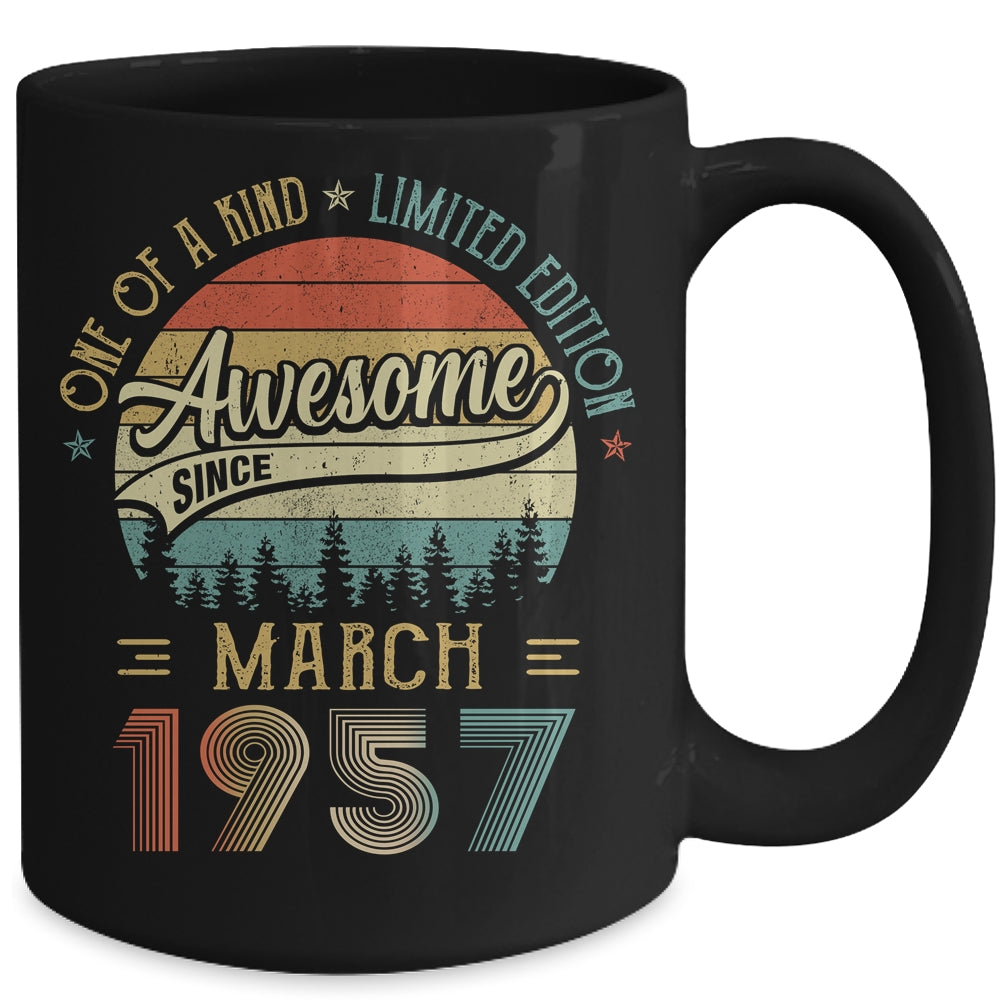 March 1957 Vintage 65 Years Old Retro 65th Birthday Mug Coffee Mug | Teecentury.com