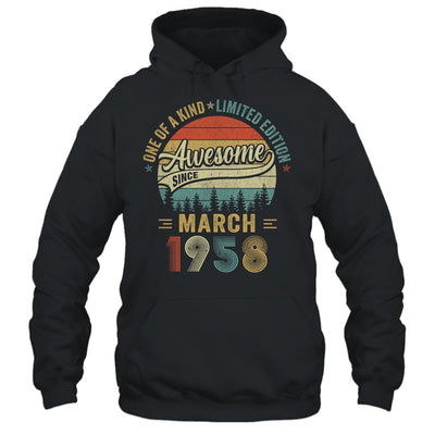 March 1958 Vintage 65 Years Old Retro 65th Birthday Shirt & Hoodie | teecentury