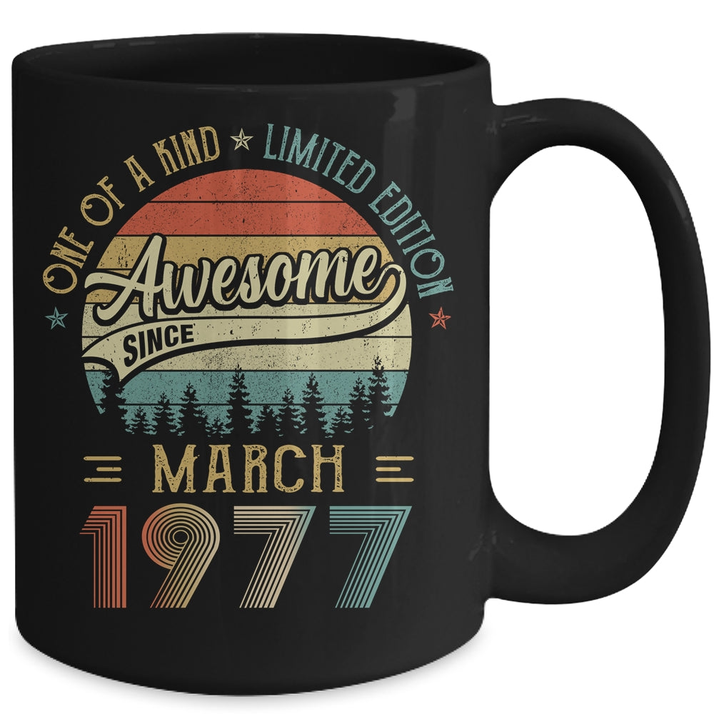 March 1977 Vintage 45 Years Old Retro 45th Birthday Mug Coffee Mug | Teecentury.com