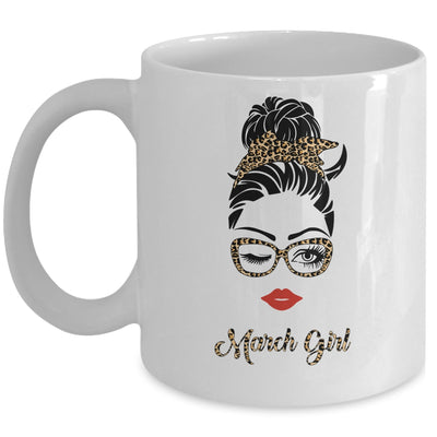 March Girl Woman Lips Eyes Lady Leopard Birthday Gift Mug Coffee Mug | Teecentury.com