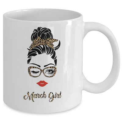 March Girl Woman Lips Eyes Lady Leopard Birthday Gift Mug Coffee Mug | Teecentury.com