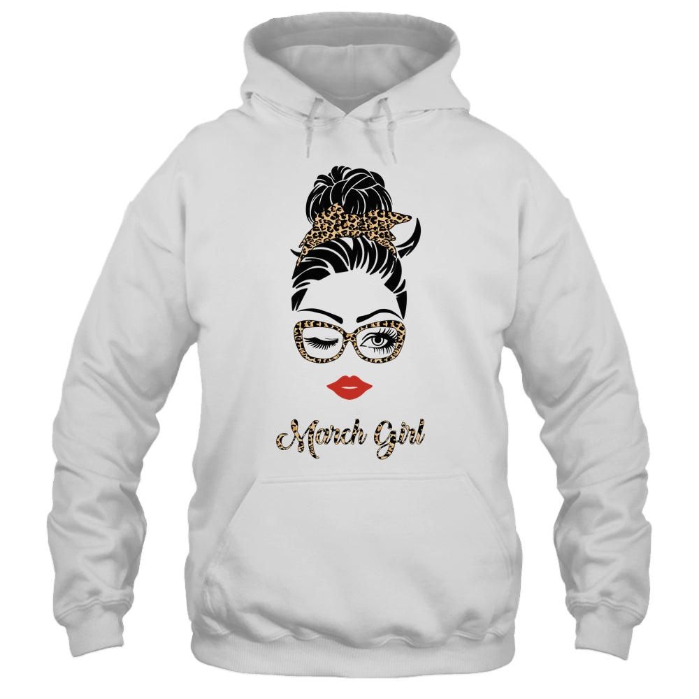 March Girl Woman Lips Eyes Lady Leopard Birthday Gift T-Shirt & Tank Top | Teecentury.com