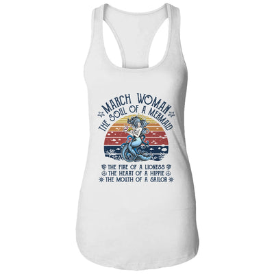 March Woman The Soul Of A Mermaid Vintage Birthday Gift T-Shirt & Tank Top | Teecentury.com