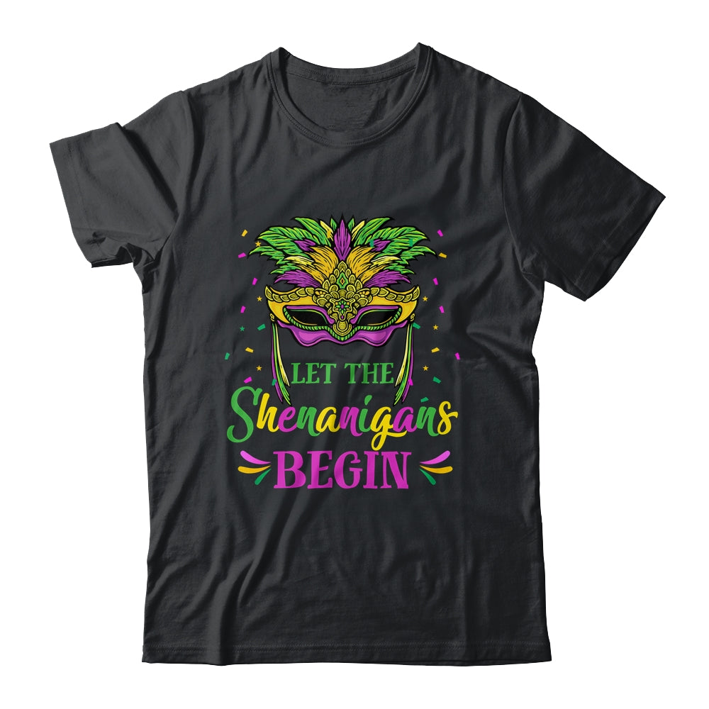 Mardi Gras Mask Costume Let The Shenanigans Begin Womens T-Shirt & Tank Top | Teecentury.com