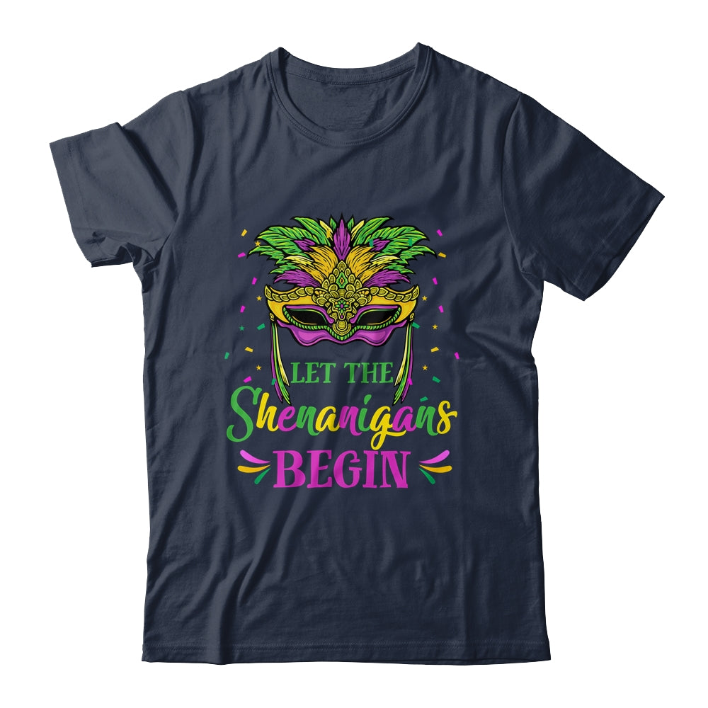 Mardi Gras Mask Costume Let The Shenanigans Begin Womens T-Shirt & Tank Top | Teecentury.com