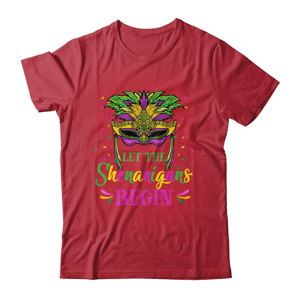 Mardi Gras Mask Costume Let The Shenanigans Begin Womens T-Shirt & Tank Top | Teecentury.com