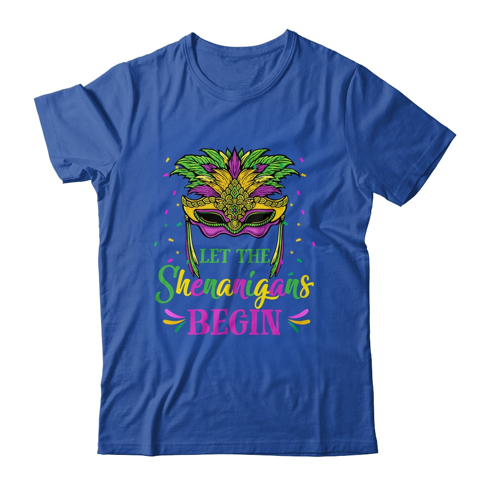 Mardi Gras Mask Costume Let The Shenanigans Begin Womens T-Shirt & Tank Top | Teecentury.com