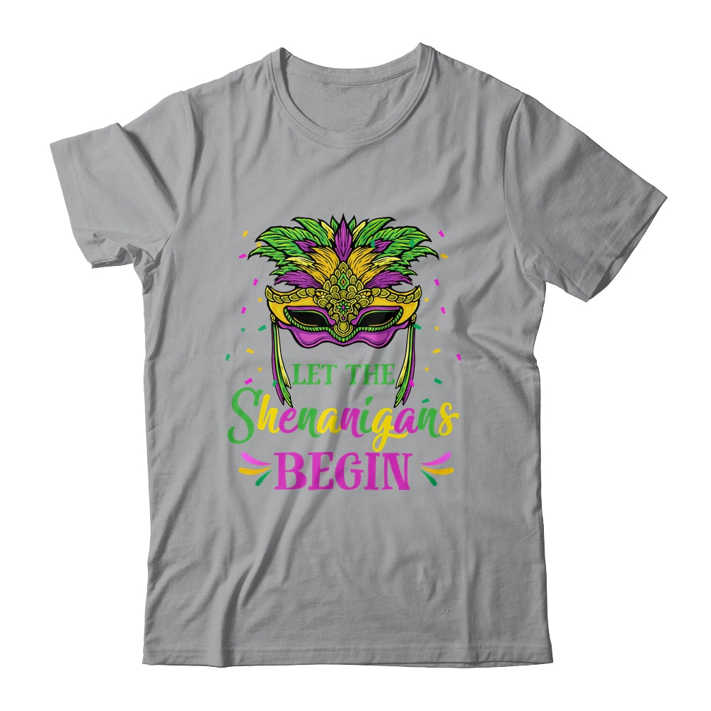 Mardi Gras Mask Costume Let The Shenanigans Begin Womens T-Shirt & Tank Top | Teecentury.com