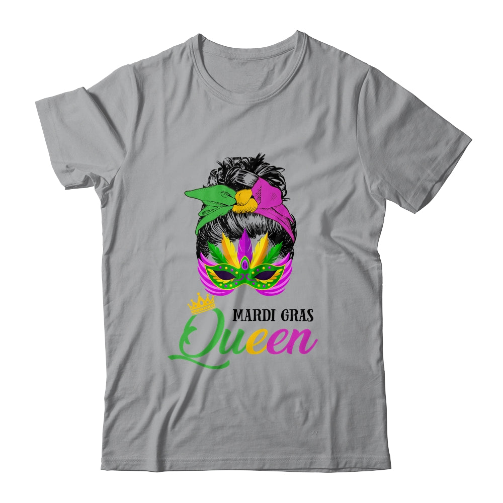 Mardi Gras Queen Carnival Costume Messy Bun T-Shirt & Tank Top | Teecentury.com