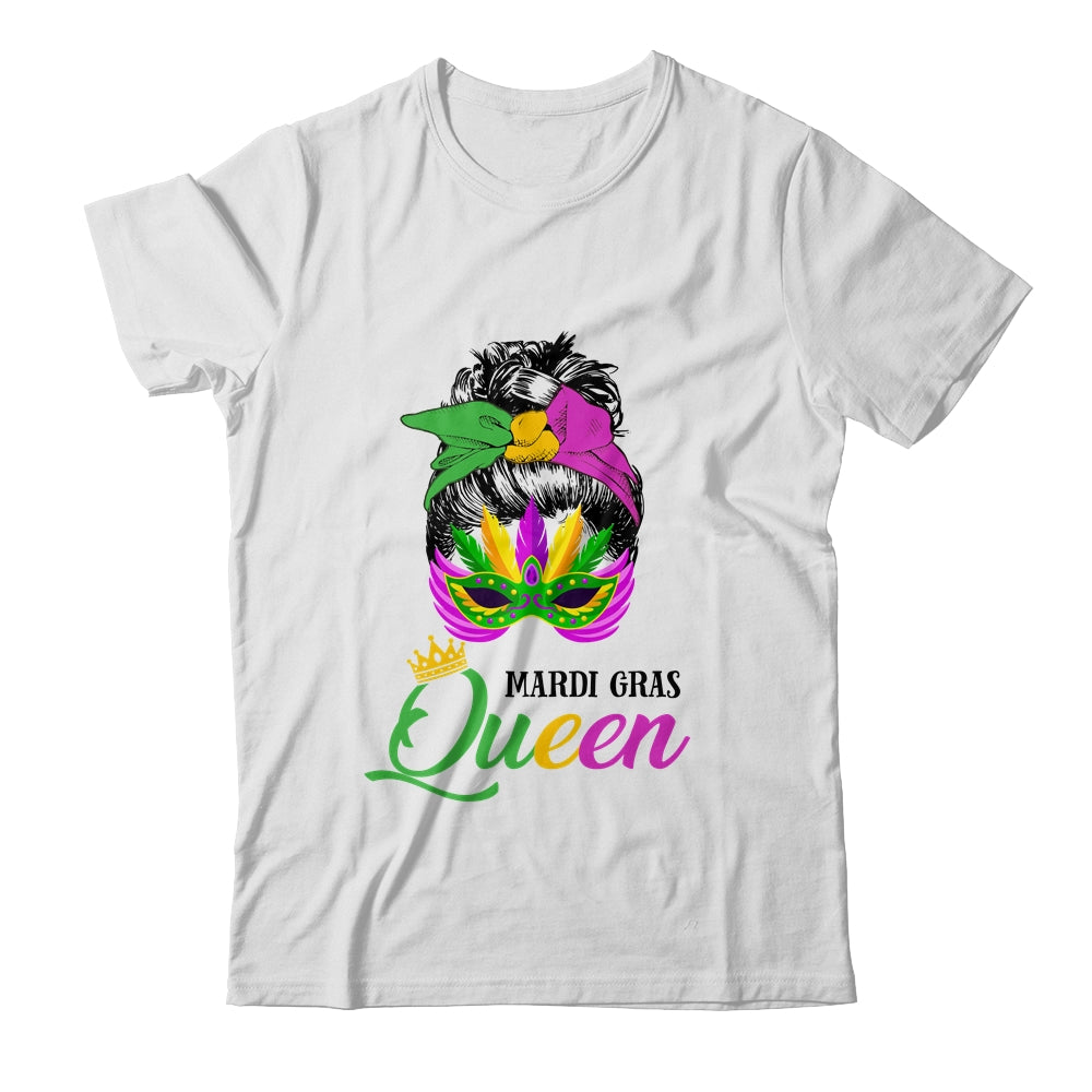 Mardi Gras Queen Carnival Costume Messy Bun T-Shirt & Tank Top | Teecentury.com