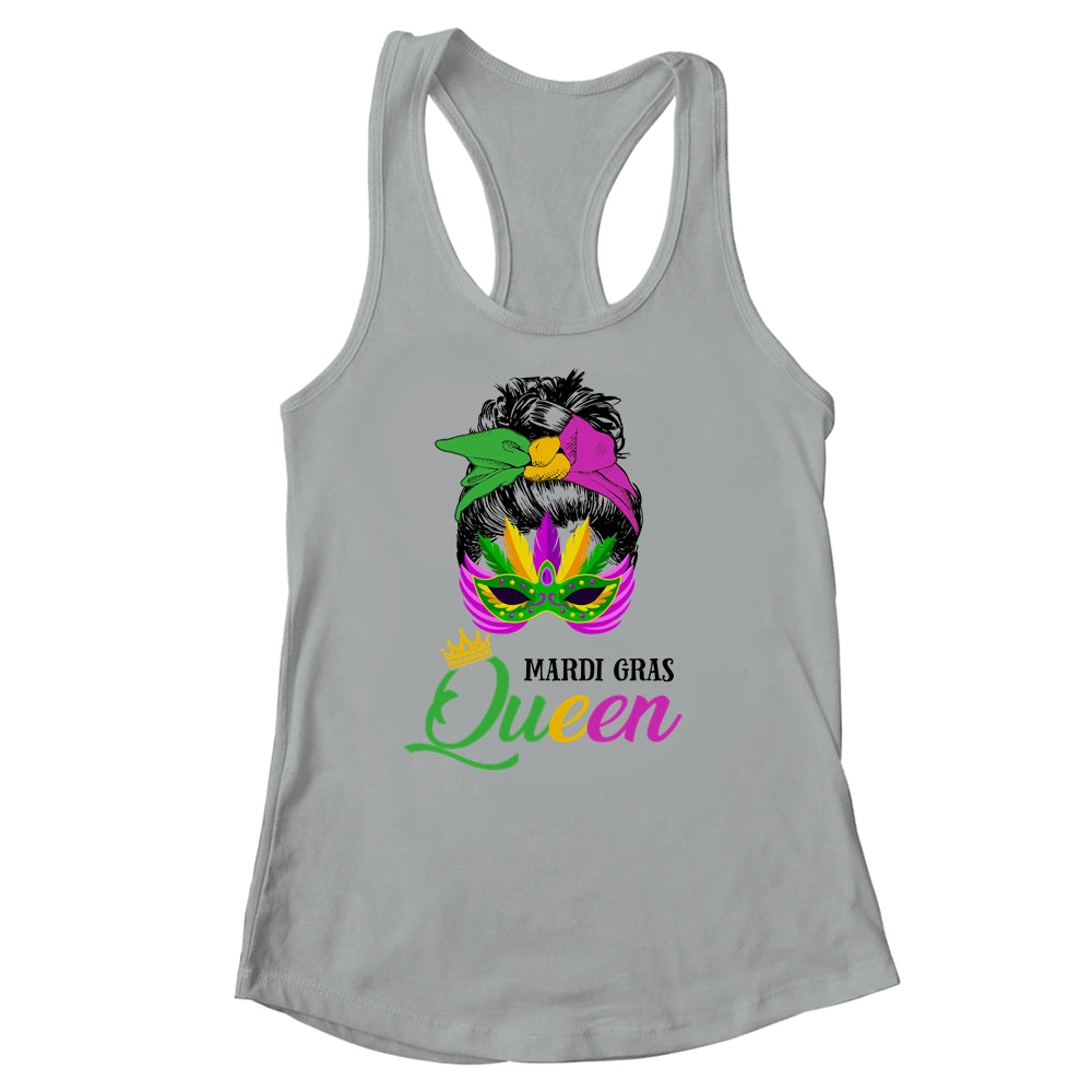 Mardi Gras Queen Carnival Costume Messy Bun T-Shirt & Tank Top | Teecentury.com