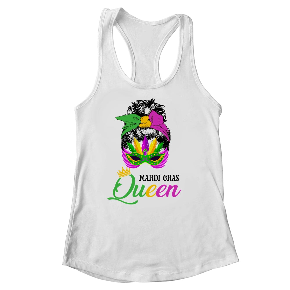 Mardi Gras Queen Carnival Costume Messy Bun T-Shirt & Tank Top | Teecentury.com