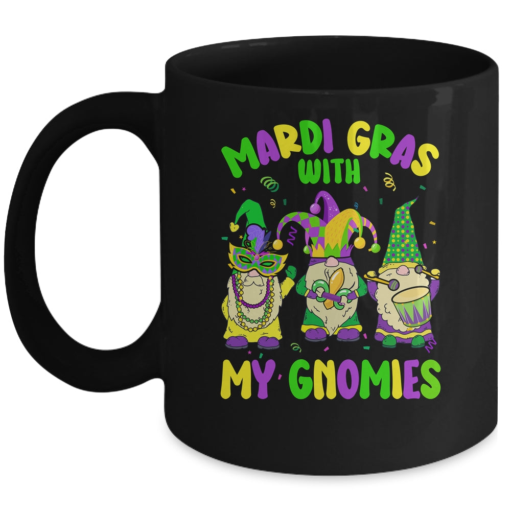 Mardi Gras With My Gnomies Funny Mardi Gras Three Gnomes Mug | teecentury