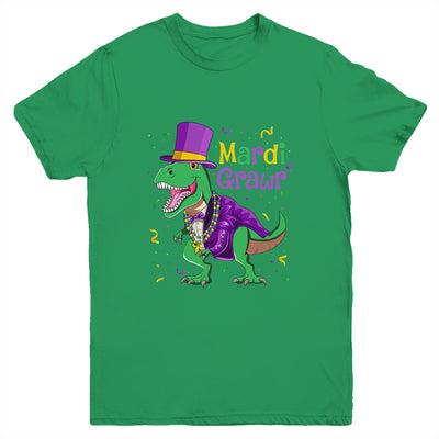 Mardi Grawr T-Rex Dinosaur Dino Mardi Gras For Kids Boy Youth Youth Shirt | Teecentury.com