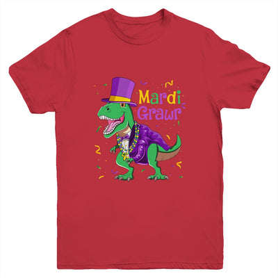 Mardi Grawr T-Rex Dinosaur Dino Mardi Gras For Kids Boy Youth Youth Shirt | Teecentury.com