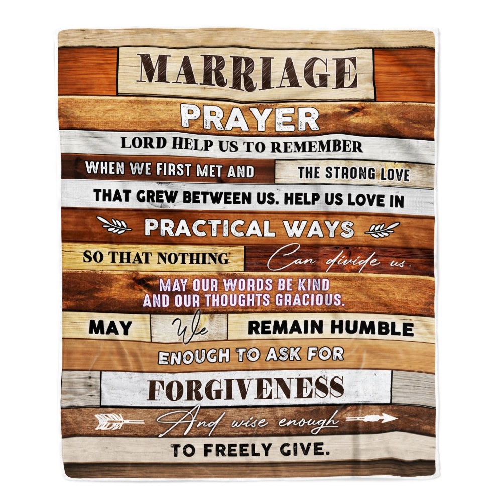 Marriage Prayer Blanket Anniversary Engagement For Couples Newly Engaged Wedding Bridal Shower For Wife Christian For Women Fleece Throw Blanket | teecentury