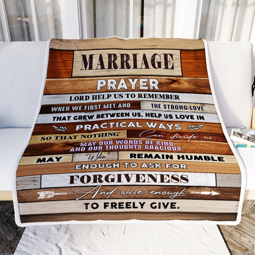 Marriage Prayer Blanket Anniversary Engagement For Couples Newly Engaged Wedding Bridal Shower For Wife Christian For Women Fleece Throw Blanket | teecentury