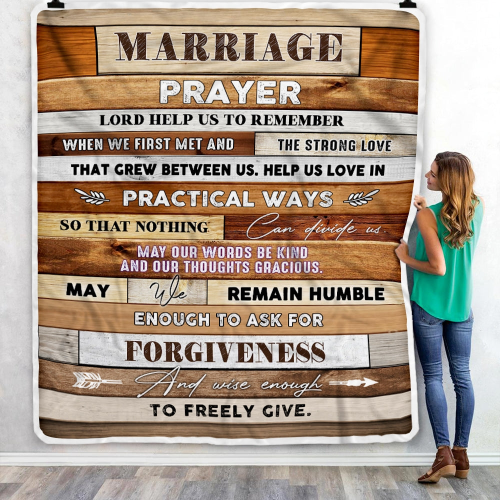 Marriage Prayer Blanket Anniversary Engagement For Couples Newly Engaged Wedding Bridal Shower For Wife Christian For Women Fleece Throw Blanket | teecentury