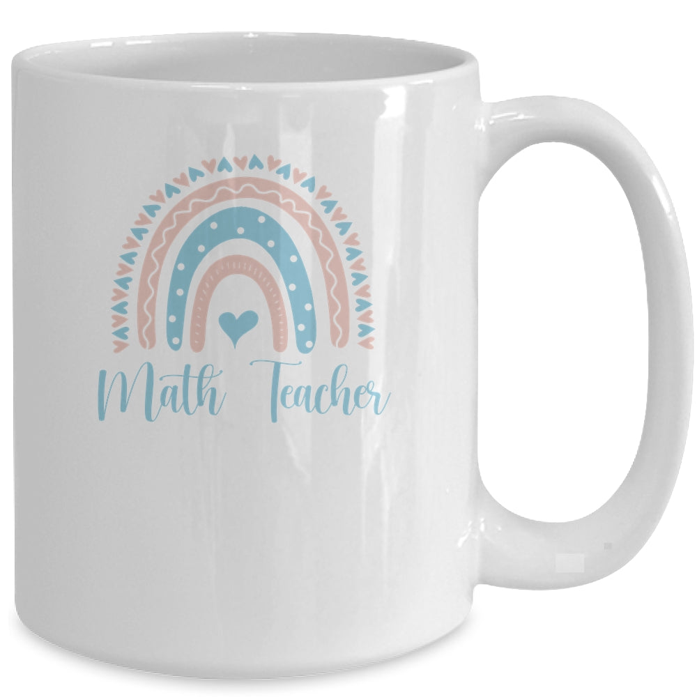 Math Teacher With Rainbow Design Mug Coffee Mug | Teecentury.com