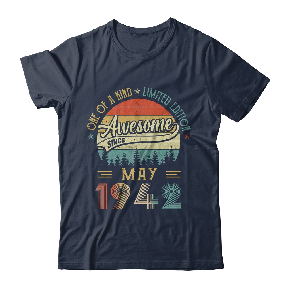 May 1942 Vintage 80 Years Old Retro 80th Birthday T-Shirt & Hoodie | Teecentury.com