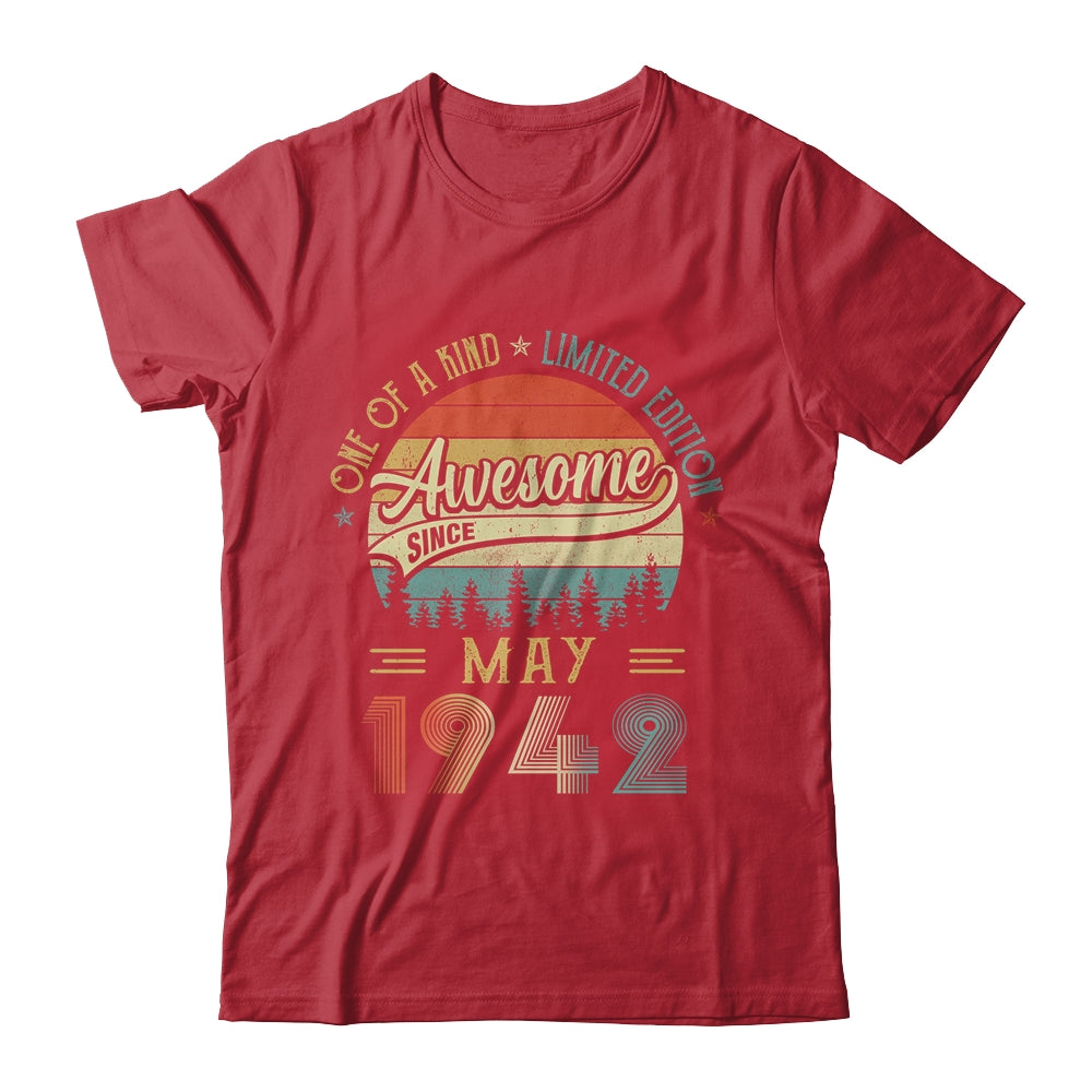 May 1942 Vintage 80 Years Old Retro 80th Birthday T-Shirt & Hoodie | Teecentury.com