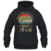 May 1948 Vintage 75 Years Old Retro 75th Birthday Shirt & Hoodie | teecentury