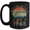 May 1962 Vintage 60 Years Old Retro 60th Birthday Mug Coffee Mug | Teecentury.com