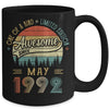 May 1992 Vintage 30 Years Old Retro 30th Birthday Mug Coffee Mug | Teecentury.com