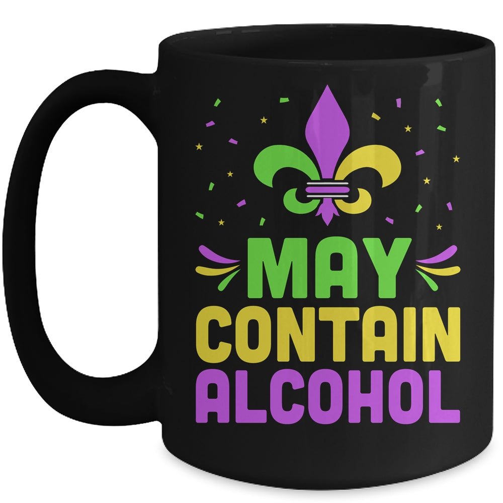 May Contain Alcohol Mardi Gras Party Mug | teecentury