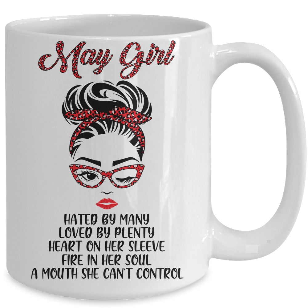 May Girl Hated By Many Loved By Plenty Leopard Women Mug Coffee Mug | Teecentury.com