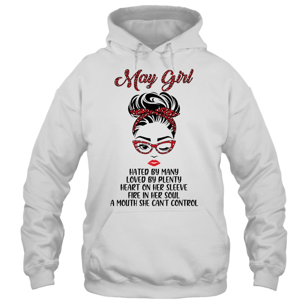 May Girl Hated By Many Loved By Plenty Leopard Women T-Shirt & Tank Top | Teecentury.com