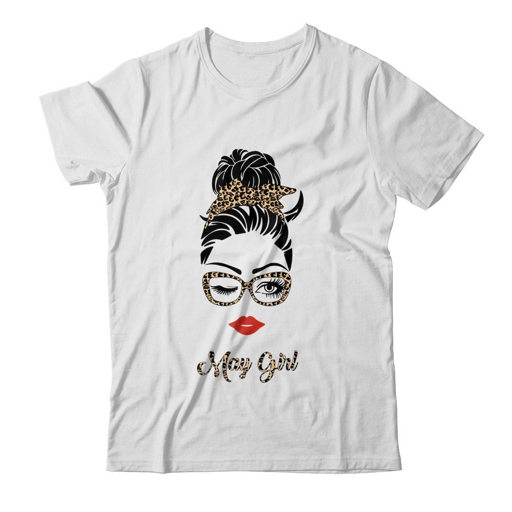 May Girl Woman Lips Eyes Lady Leopard Birthday Gift T-Shirt & Tank Top | Teecentury.com