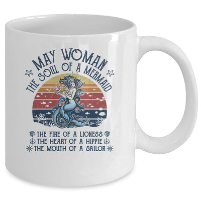 May Woman The Soul Of A Mermaid Vintage Birthday Gift Mug Coffee Mug | Teecentury.com