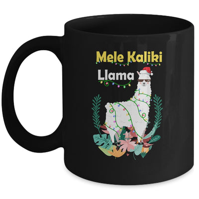 Mele Kalikimaka Christmas Hawaiian Llama X-Mas Lights Mug Coffee Mug | Teecentury.com