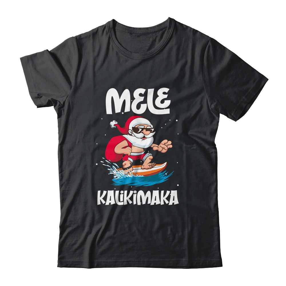 Mele Kalikimaka Hawaiian Christmas Hawaii Surfing Santa T-Shirt & Sweatshirt | Teecentury.com
