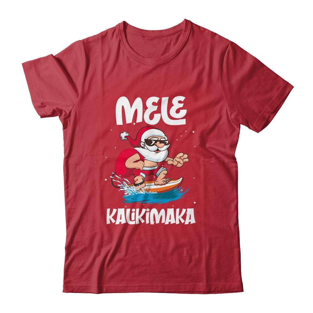 Mele Kalikimaka Hawaiian Christmas Hawaii Surfing Santa T-Shirt & Sweatshirt | Teecentury.com