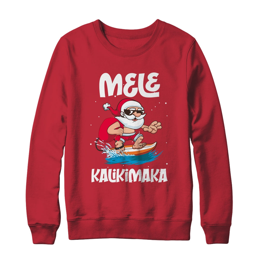 Mele Kalikimaka Hawaiian Christmas Hawaii Surfing Santa T-Shirt & Sweatshirt | Teecentury.com