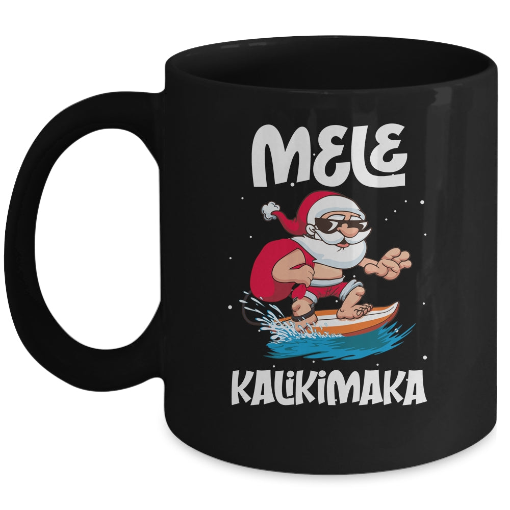 Mele Kalikimaka Hawaiian Christmas Hawaii Surfing Santa Mug Coffee Mug | Teecentury.com